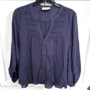 Anthropologie MAEVE navy long sleeve size 4
